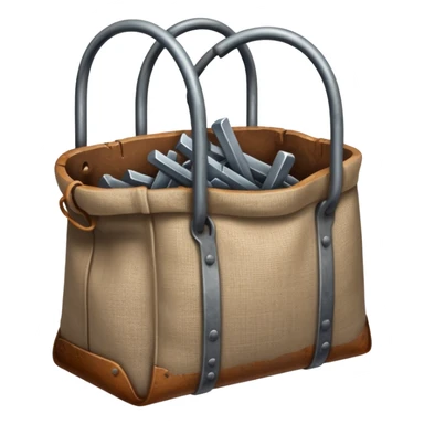 Linen Opened bag full of iron bar sticker