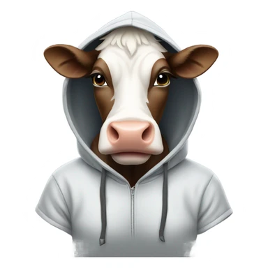 Cow wearing hoodie sticker