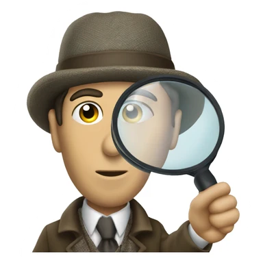 Sherlock holmes wearing deerstalker hat looking through magnifying glass sticker