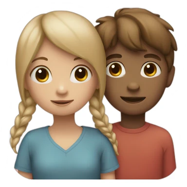girl and boy and heart sticker