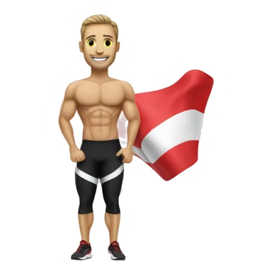 Austrian fitness Coach with Austrian flag sticker