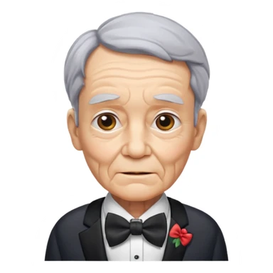 elderly with bow tie sticker