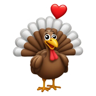 Turkey with a heart and happy Thanksgiving  sticker