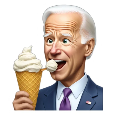 Joe biden eating ice cream sticker