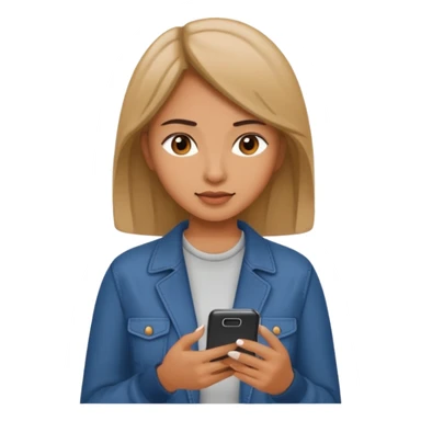 woman casual clothes looking at a mobile phone sticker