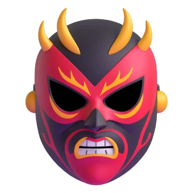 colorful sinister luchador mask with evil expression sticker