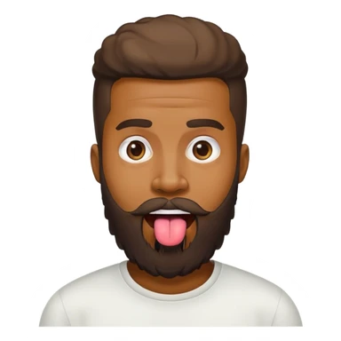 Black man with beard sticking tongue out  sticker