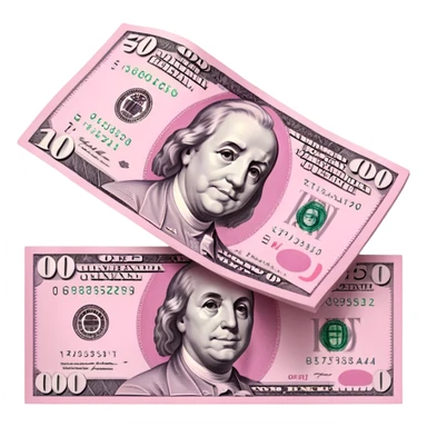 Pink money bill sticker