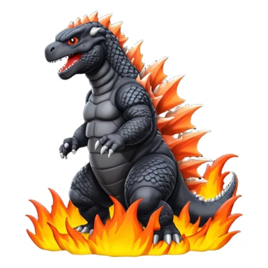 Buatkan gambar Godzilla hitam yg sedang marah sticker
