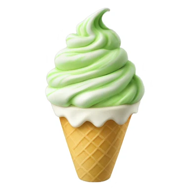 Vanilla matcha ice cream soft serve swirl in cup sticker