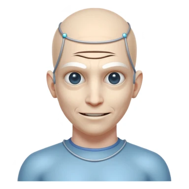 mutant test subject portrait, head and shoulders only, third eye on forehead, pale skin, creepy calm smile, lab experiment style, 3D cartoon, mobile game icon style, clean background, no text, no watermark

 sticker