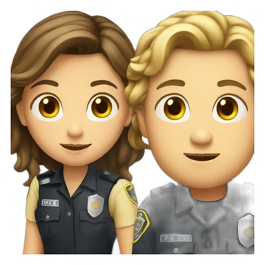 police and girl sticker