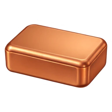 Create an Android-style emoji of a copper ingot. Make it simple, flat, and cartoon-like with bright copper colors, soft shading, and clean rounded shapes. Avoid realism and keep the design consistent with modern Android emoji aesthetics. sticker