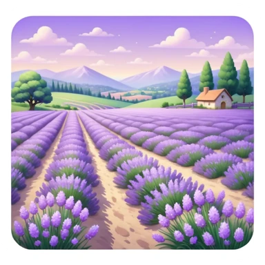 Shiny beautiful glossy purply pastel whitish light sparkly glittery sunny bright lavender lilac flower fields aesthetic scenery grass field cottagecore pastelcore lavendercore realistic real life landscape  sticker
