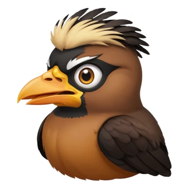 A angry common myna bird cute emoji sticker