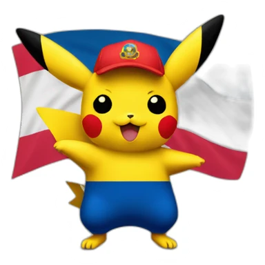 Un picachu con bandera de colombia sticker