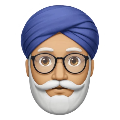 A man with a punjabi turban and having a big mustache face should be hidden he should also have glasses  sticker