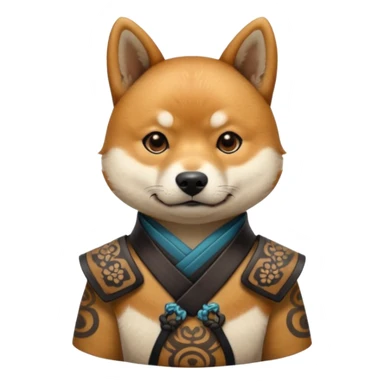 dog japan ancient samurai with tatooed sticker