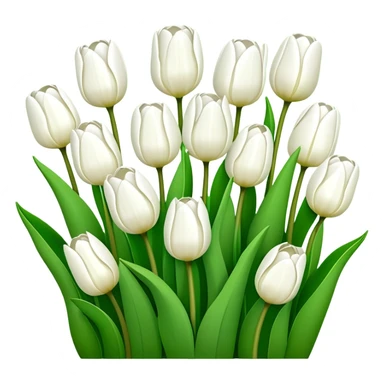 White tulips scenery  sticker