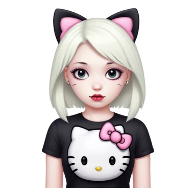 goth hello kitty woman sticker
