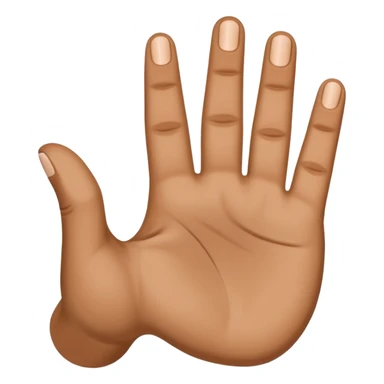 Create hand gesture with three fingers shaped downward in the shape of a letter M sticker