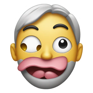 eyes rolling up with tongue out sticker