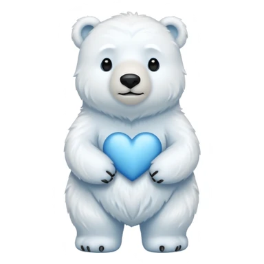 🩵🐻‍❄️ crea un oso que este de pie y que tenga el corazon azul sticker