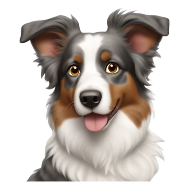 australian shepherd with cavalier ears sticker