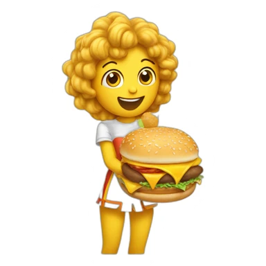 nymph-excitedly-eating-mcdonalds sticker