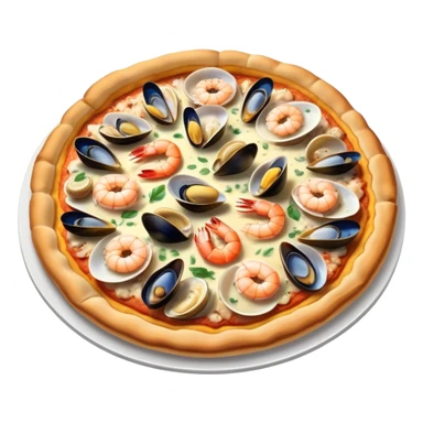 seafood pizza with shrimp, mussels, and clams sticker