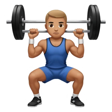 basketball player doing squat with a barbell with weight sticker