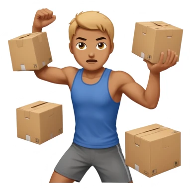 person throwing boxes aggressively sticker