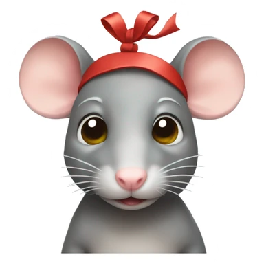 Rat with a bow on its head sticker