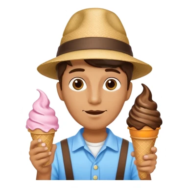 hat wearing ice cream vendor sticker