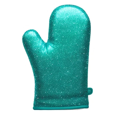 Realistic teal glitter oven mitt isolated  sticker