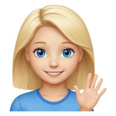 cute blond hair blue eye girl say OK in quote sticker