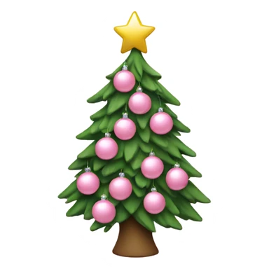 Christmas tree with baby pink ornaments  sticker
