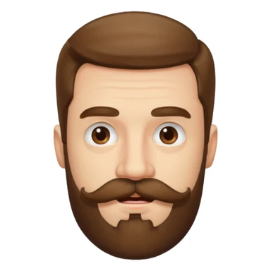 Face bitting is lip with mustache and bread, he is frech sticker