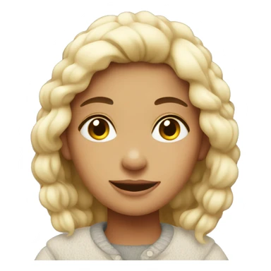 a cosy looking girl sticker