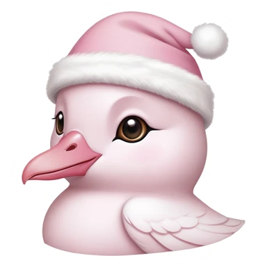 light pink beautiful magestic dove wearing light pink and white christmas hat  sticker