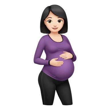 femme belly stuffing enceinte legging noir  sticker