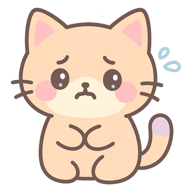 nervous cat in kawaii style sticker