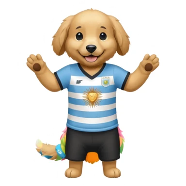 Golden retriever usando camisa da Argentina full body  sticker