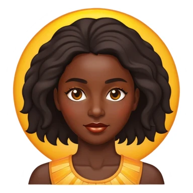 A black beautiful woman in front of the shining sun  sticker