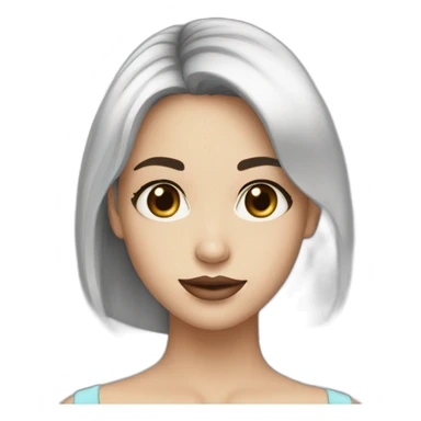 white-thin-girl-blackhair-tinny-lips sticker