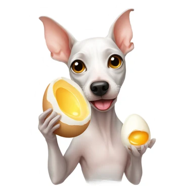American Hairless Terrier eating Boiled egg sticker