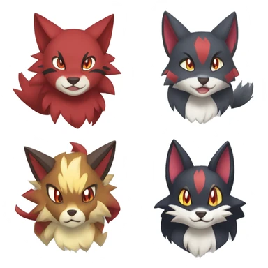 Litten-Zorua-Zoroark-Nargacuga-Lycanroc-Torracat sticker
