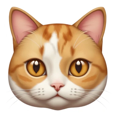 torbie and white cat with small head, hazel eyes, and short but chubby body sticker