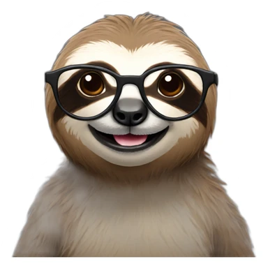 A sloth wearing glasses sticker