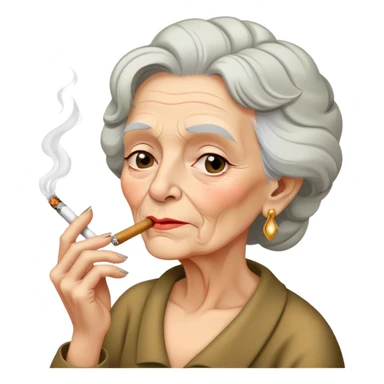 Old lady smoking a joint sticker